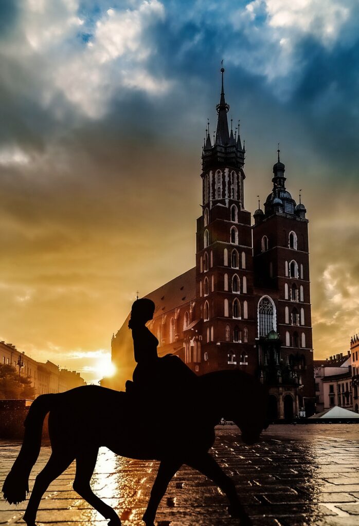 horseback riding, city, sunset-7860949.jpg